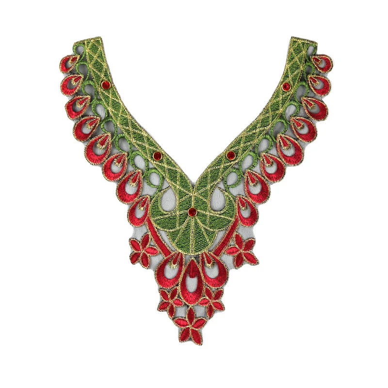 Модная вышивка с алмазным v-образным вырезом декоративные наклейки для одежды