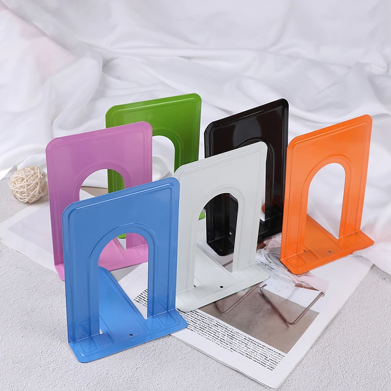 

Simple Style Metal Bookends Iron Support Holder Nonskid Desk Stands For Books
