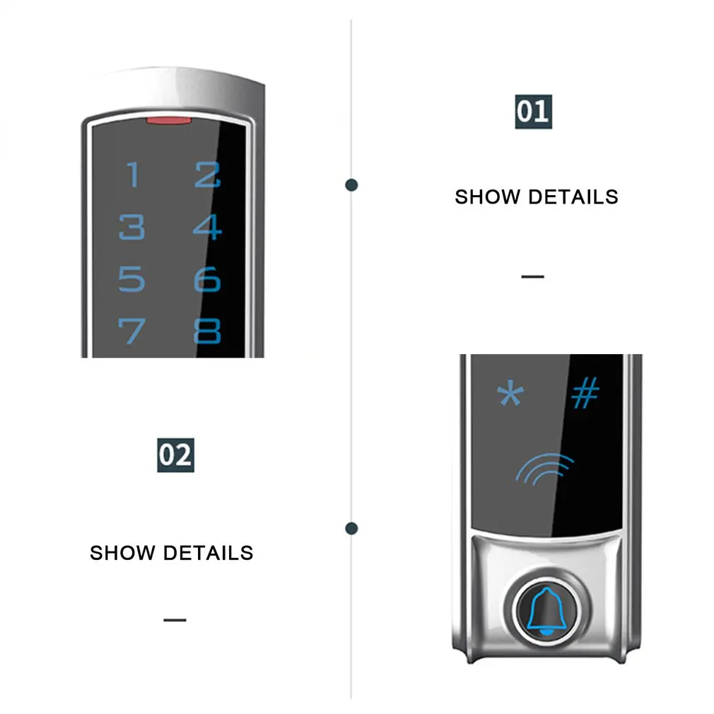 T2 Waterproof Touch Metal Access Control Machine Swipe Card Standalone Biometric Electronic Door Lock | Безопасность и защита
