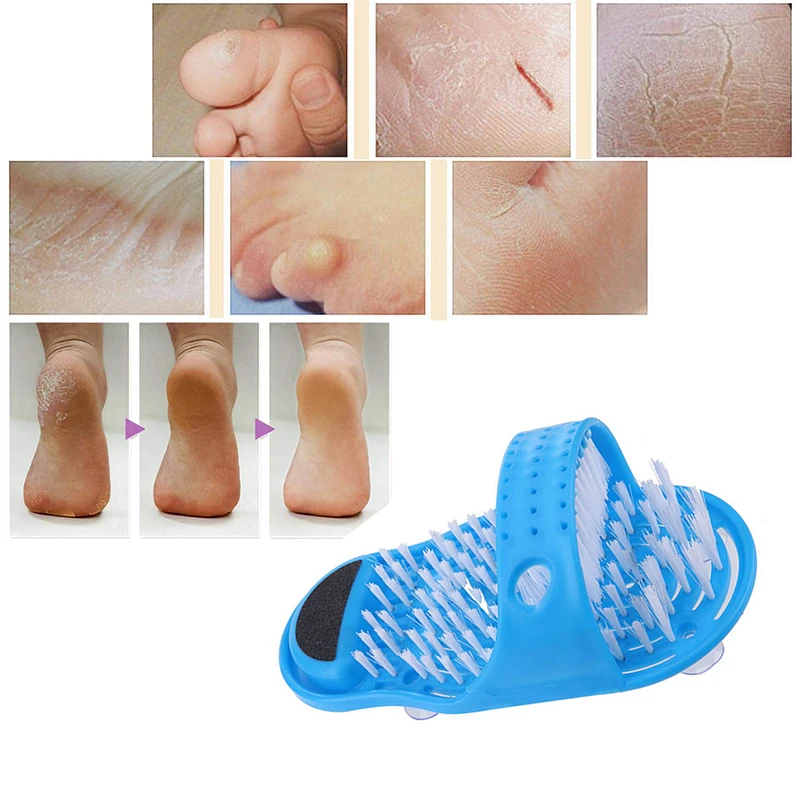 

Silicone Non-slip Foot Brush Plastic Bath Shower Massager Slippers Pumice Stone Foot Scrubber Remove Dead Skin Foot Care Tool