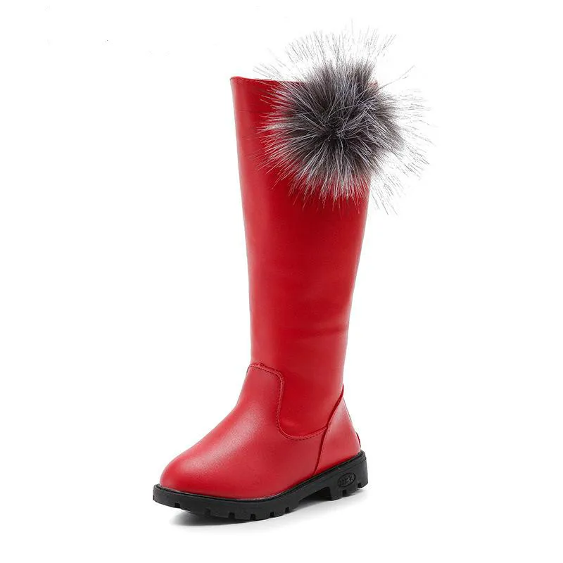 Ботинки для девочек Сезон осень зима Детские ботинки на меху Бархатная теплая