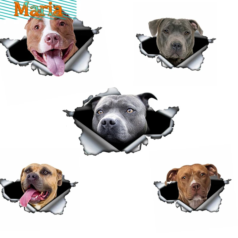 

Torn Metal Decal Stickers Blue Pitbull Car Sticker Waterproof Car Styling Pet Car Decoration JDM JEEP KK Deco Meterial