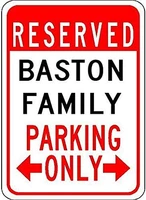 baston family parking customized last name 8x12quality metal sign