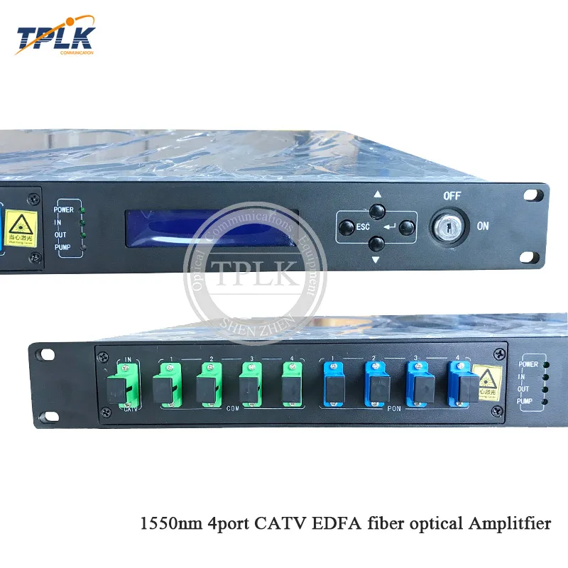 Лучшая цена 1550nm CATV WDM EDFA 4 порта 16/20/24 дБм высокая мощность волоконно-оптический усилитель 1U 4 EDFA порты 16/20/24 дБм