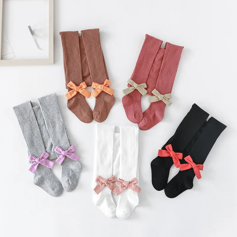 Новые детские колготки белые носки Корейская версия хлопковой ткани с
