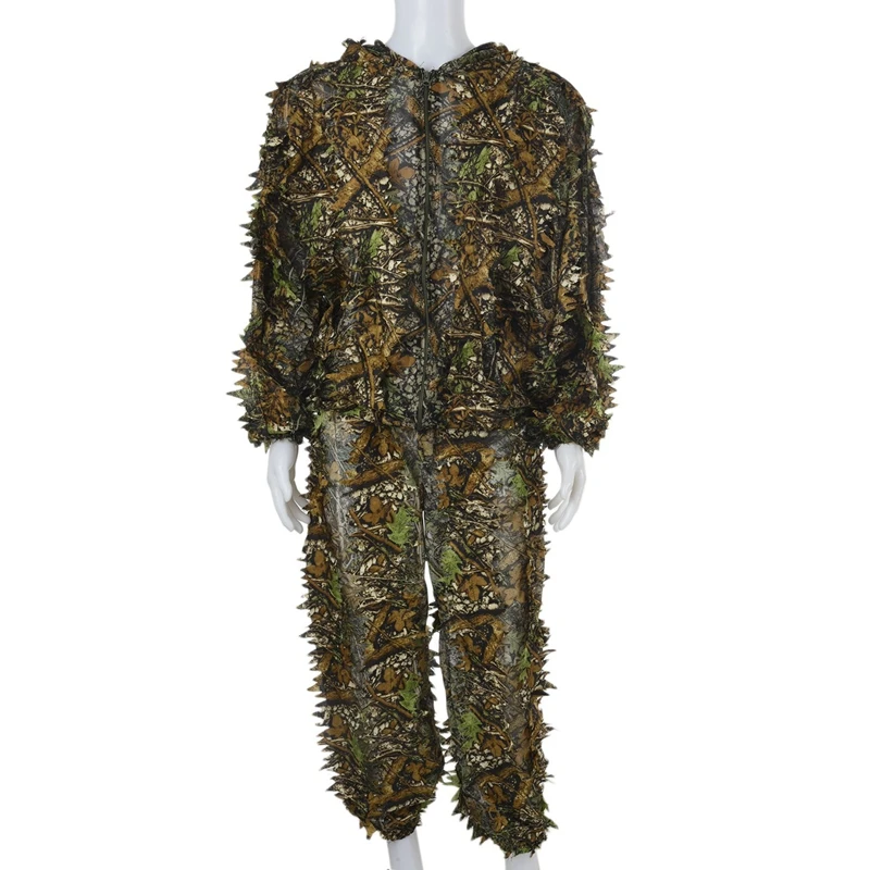 3D лист взрослый Ghillie костюм Лесной камуфляж с фотомаской стерео Турция Камуфляж
