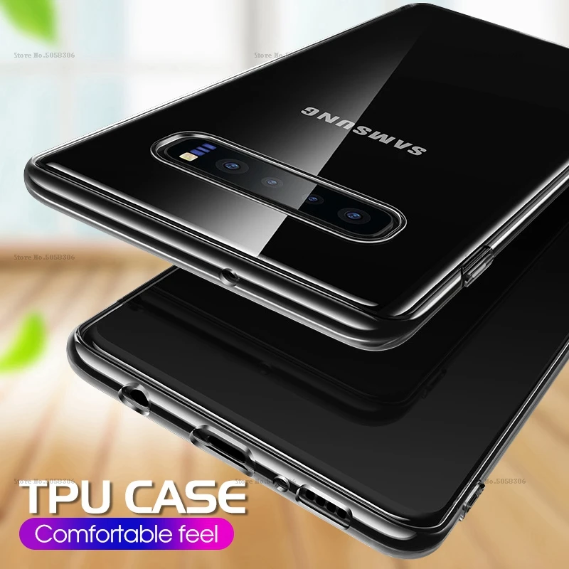 Прозрачный чехол для Samsung Galaxy S10 Plus S8 S9 S10e Note 10 8 9 S7 прозрачный защитный силиконовый