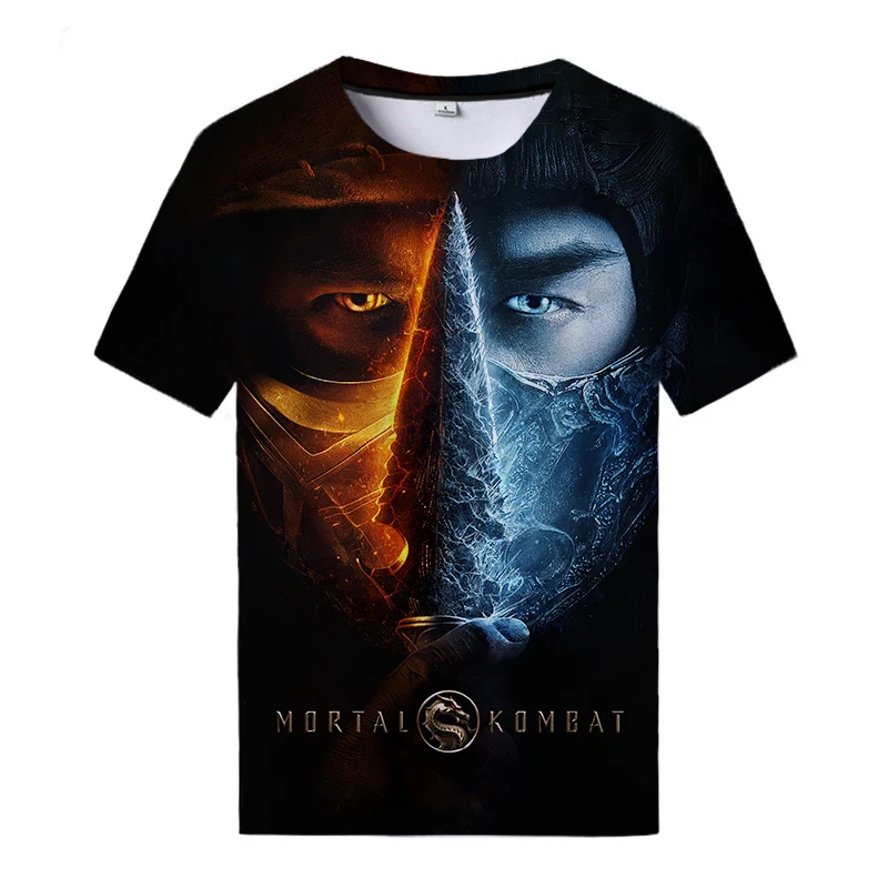 

2021 anime "mortal kombat" casual 3d print t-shirt street fashion hip hop rock and roll funny pullover top plus size 2xs-4xl