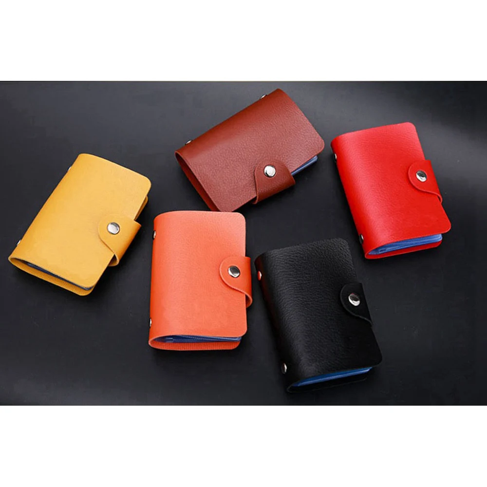 1 Piece Pu Leather Fashion PU Business Card Holder Organizer Hasp Men Women Bank Credit Bag ID Wallet | Багаж и сумки