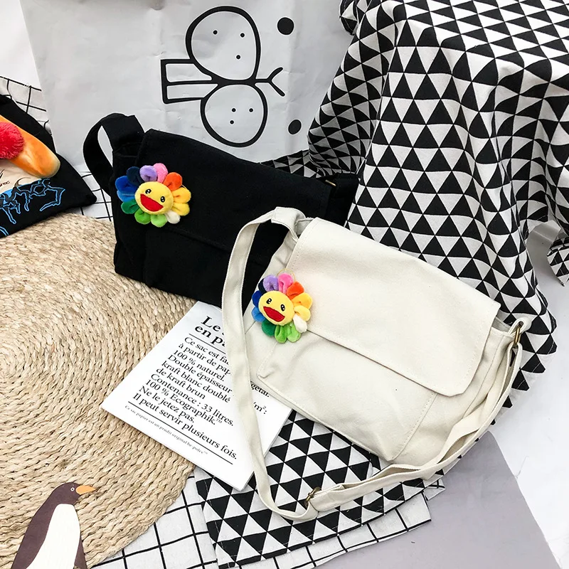 Сумка через плечо в стиле преппи для девочек сумки мессенджеры с подсолнухами