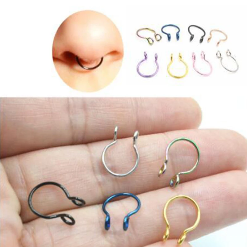 Модный поддельный зажим для перегородки не пирсинг завитки женщин тела обруч