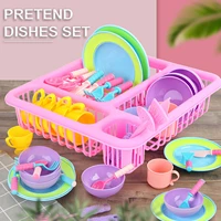 children kitchen pretend play toys tableware dishes set with drainer toy for 3 years old kid toddlers birthday gift random color