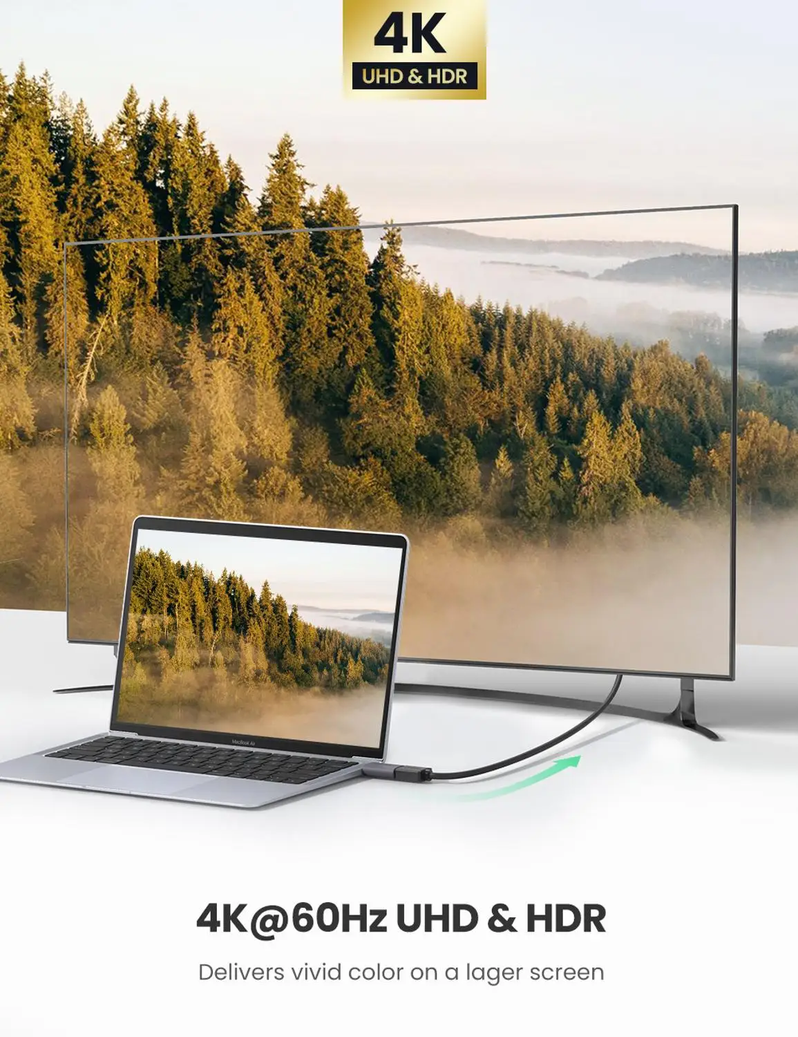 UGREEN USB C к HDMI адаптер 4K 60Hz кабель Type Thunderbolt 3 для MacBook Pro 2018 Samsung Galaxy S9 S8|Кабели VGA| |