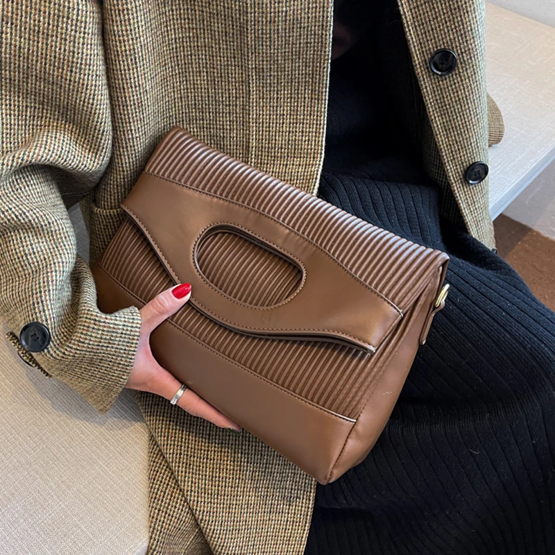 

Collapsible Big Stripe Shoulder Bag for Women 2022 Winter Hit Hot Crossbody Bag Female Clutch Designer Luxury Handbags Totes