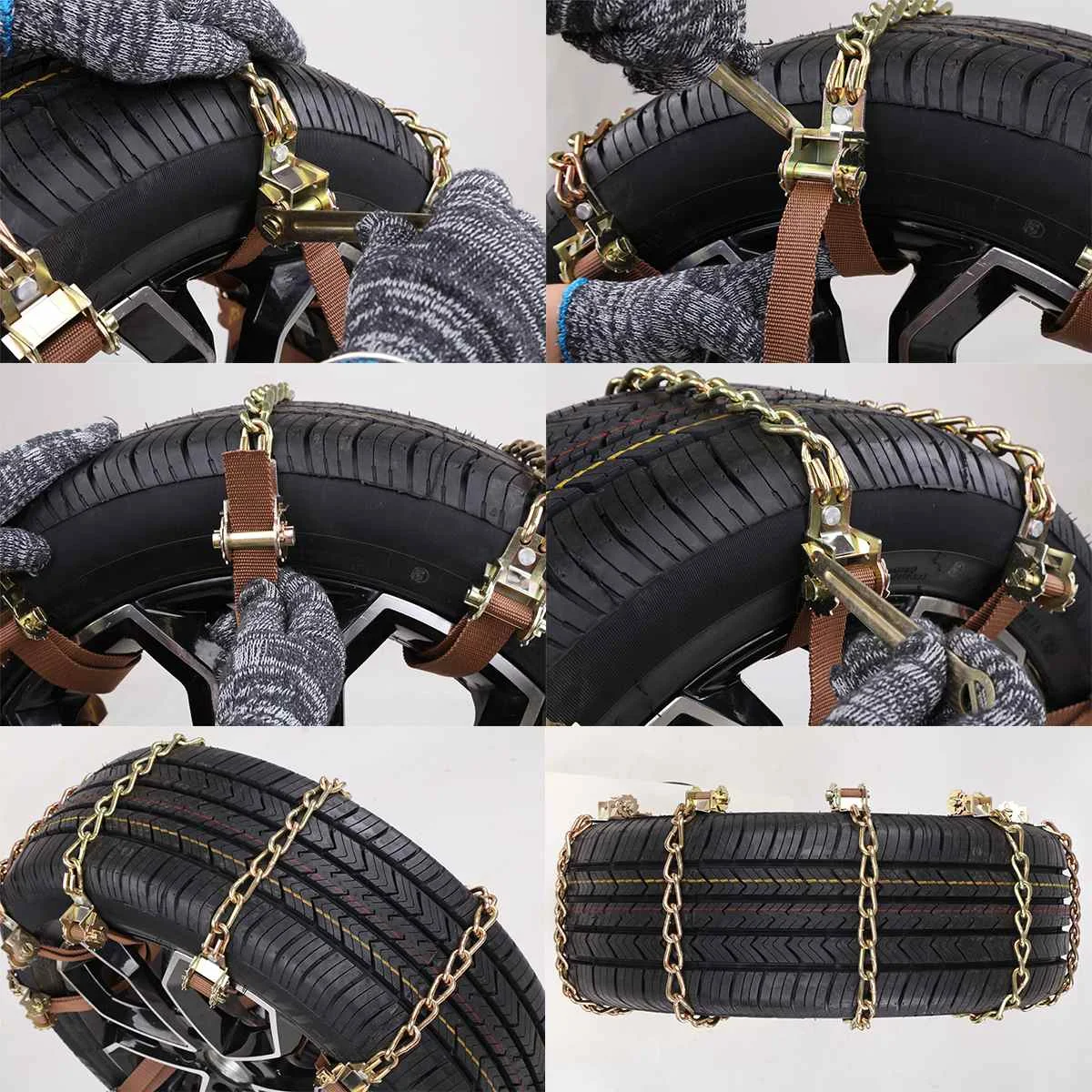 

New 5PCS Car Truck Tire Snow Chains Winter Wheel Belt Mud Sand Roadway Safety Adjustable Wear-resistant Anti-Skid Snow Chains