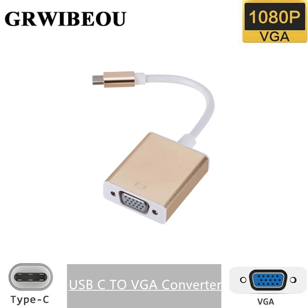 Grwibeou type C Female VGA Кабель адаптер USB 3 1 для нового Macbook Surface Pro Лидер продаж