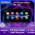 Автомагнитола GoNavi для Volkswagen Beetle A4, навигация, Android 11, автомагнитола, Центральный Мультимедиа, Gps-навигация, Dvd, видеоплеер, сенсорный экран