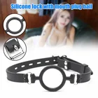 Силиконовое кольцо с открытым ртом кляп кожаное Связывание ограничитель Фетиш взрослые секс-игрушки для орального секса A7