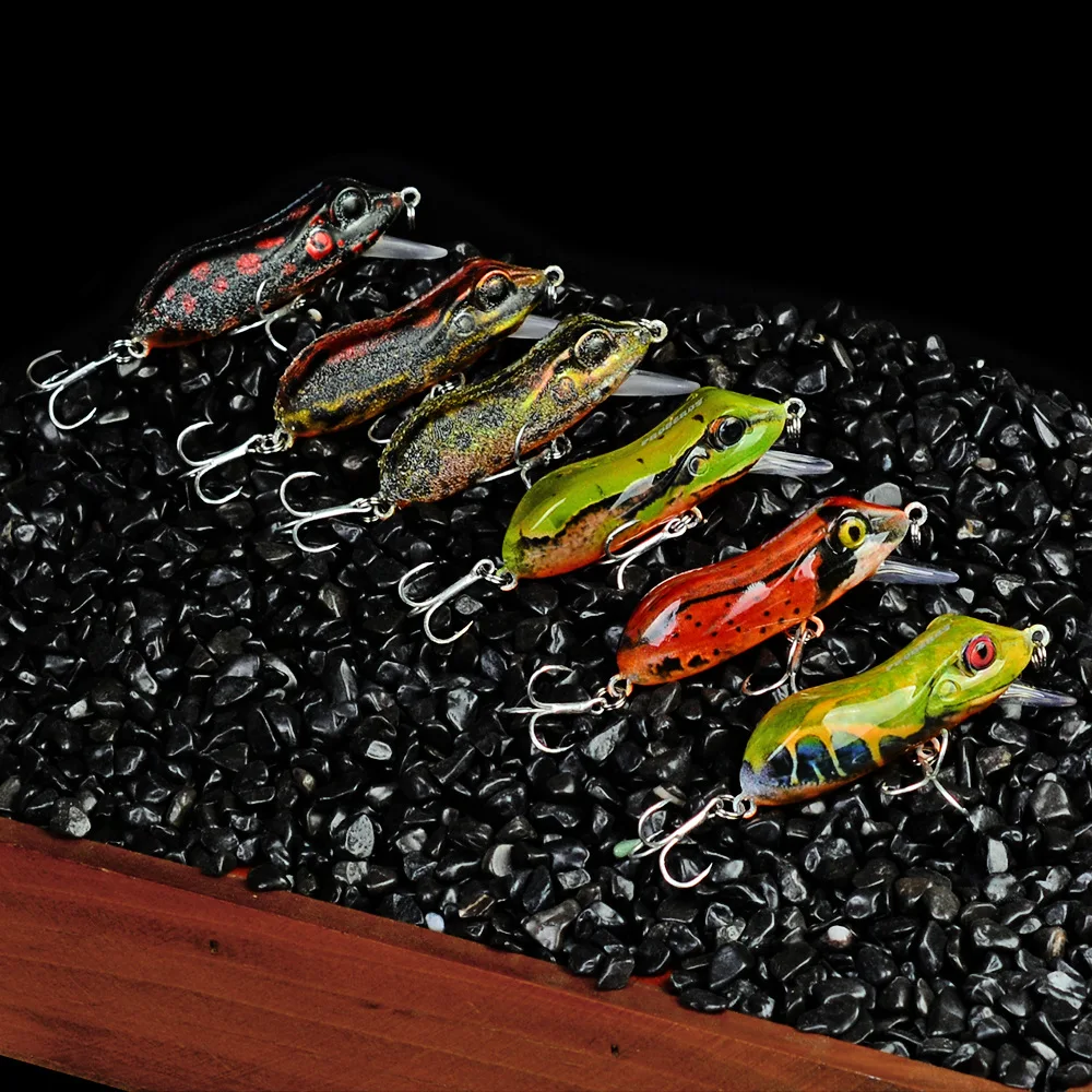 

6 Colors Wobbler Bait Frog Silicone Bait Fishing Soft Lure Top Water Artificial Ray Frog Fishing Silicone Artificial Wobblers