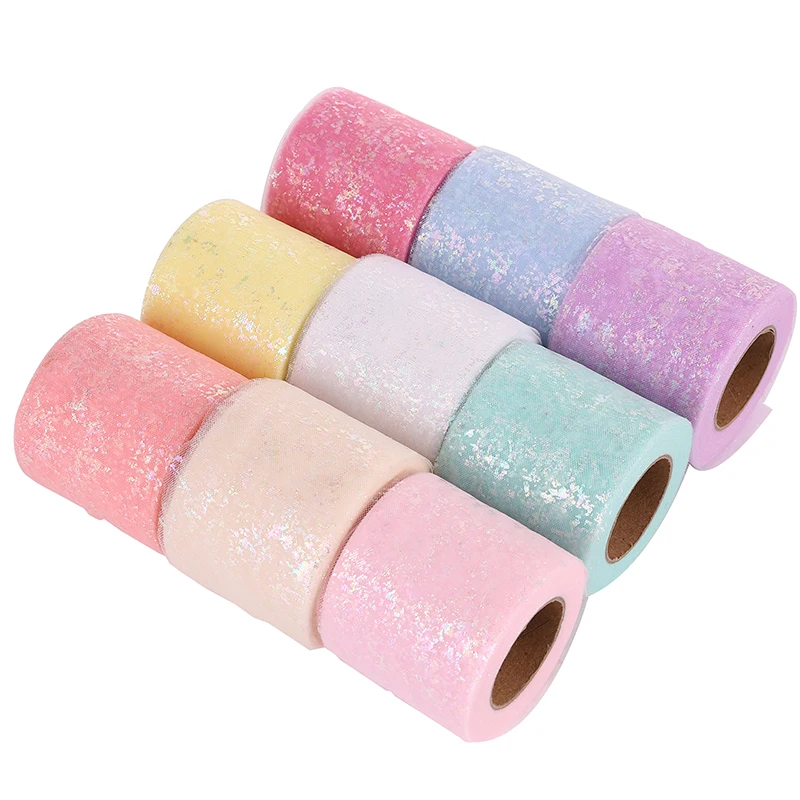 Блестящая Тюль в рулоне 6 см * 25 ярдов лента для самостоятельного изготовления