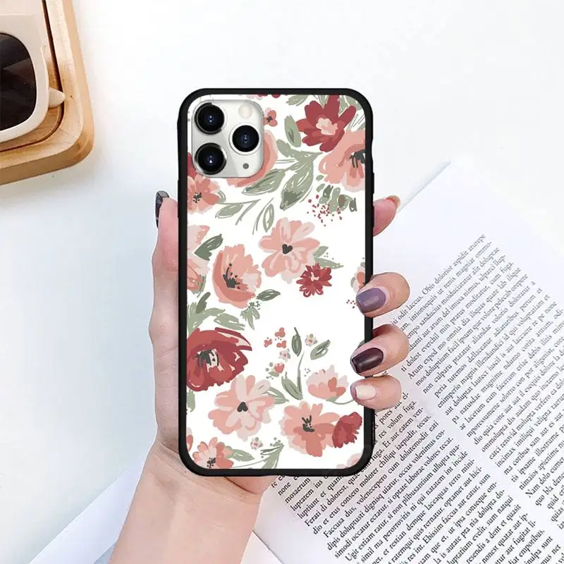 

Flower Romantic Phone Case for iPhone 11 12 pro XS MAX 8 7 6 6S Plus X 5S SE 2020 XR mini