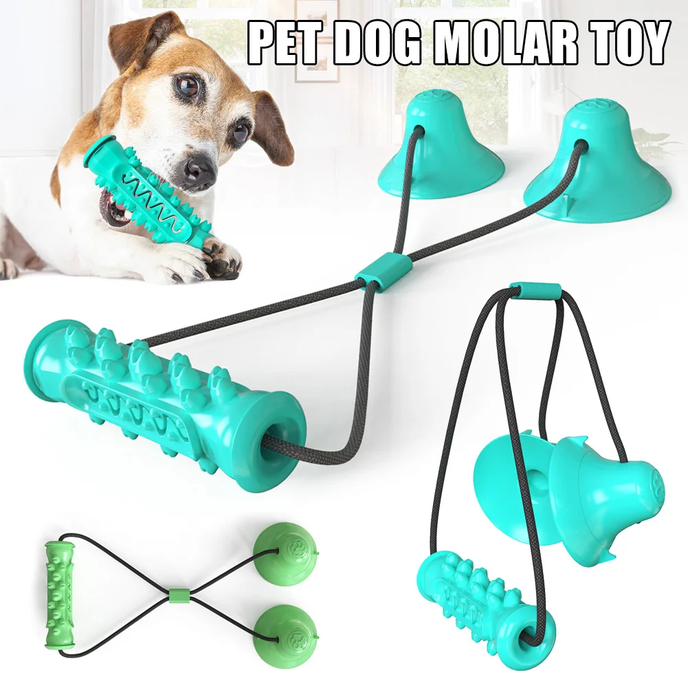 

Double Suction Cup Chewing Toy Grinding Tooth Training Ball Toys for Puppy Dog SEC88