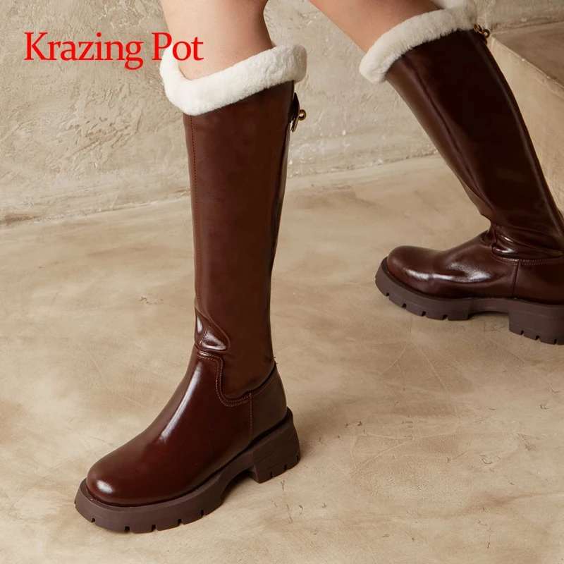 

Сапоги Krazing Pot из коровьего спилка, на среднем каблуке, с металлическим украшением