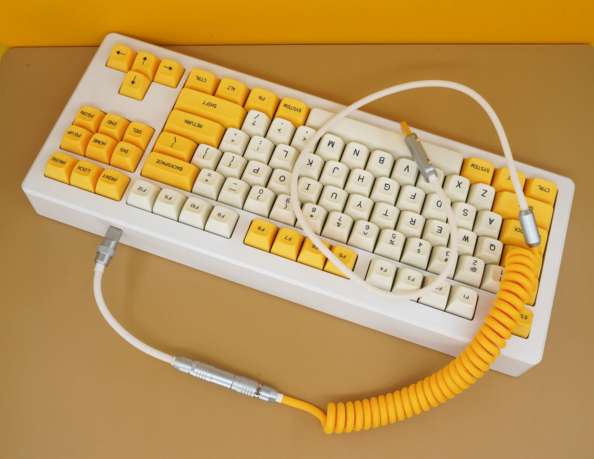 geekcable handmade customized mechanical keyboard data cable for gmk theme sp keycap line banana summer colorway free global shipping