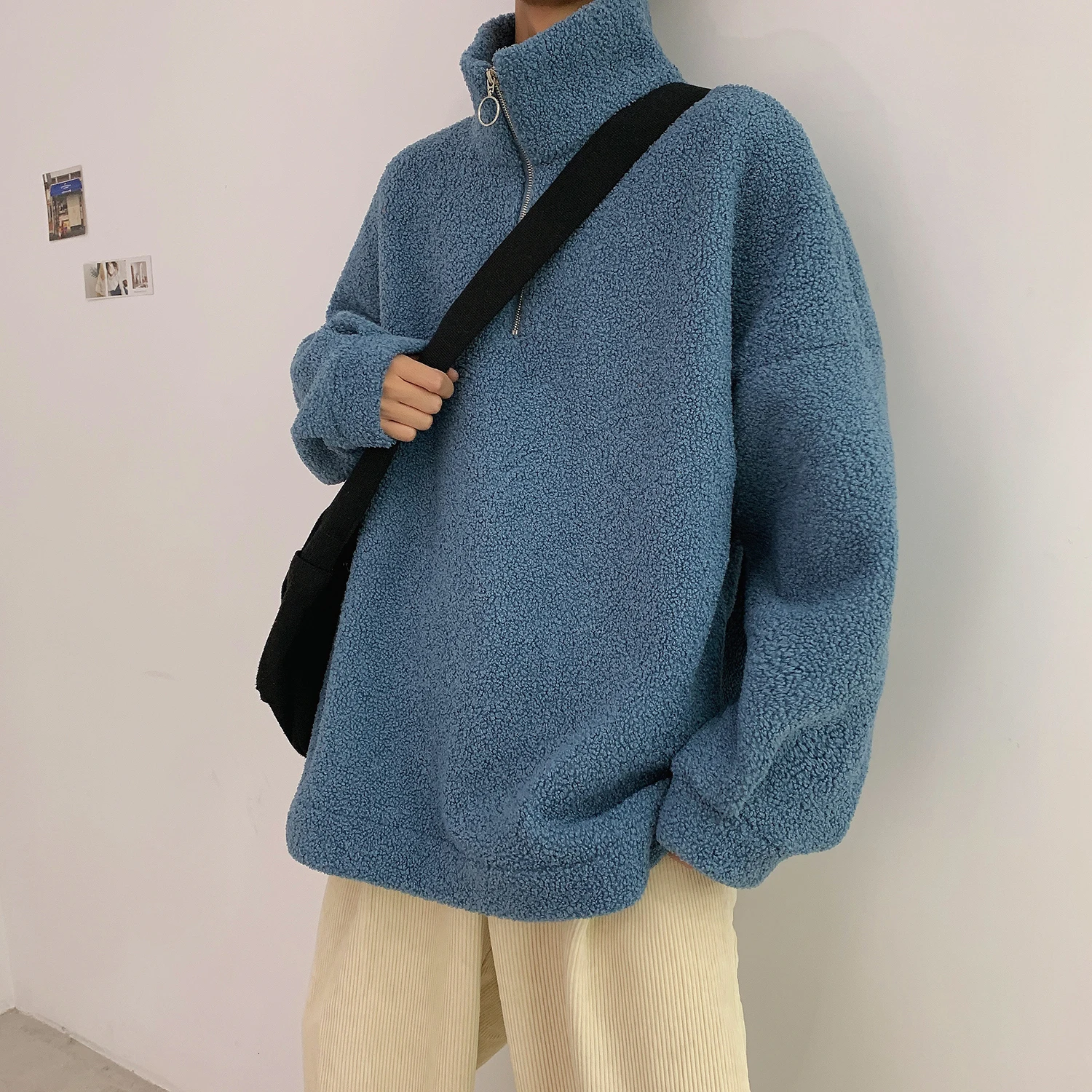 Зимние мужские утепленные парки из овечьей шерсти пальто с капюшоном на молнии