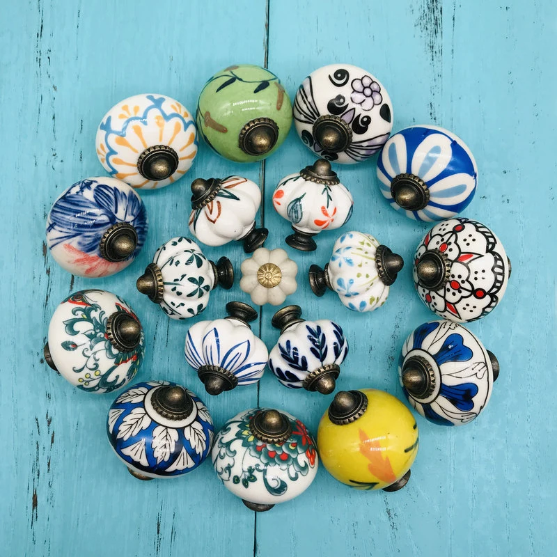 1 шт. керамические ручки ручной работы для комода ручка ящика красочные