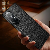 luxury genuine leather case for huawei nova 8 pro plating cover phone bags lychee pattern fundas coqu