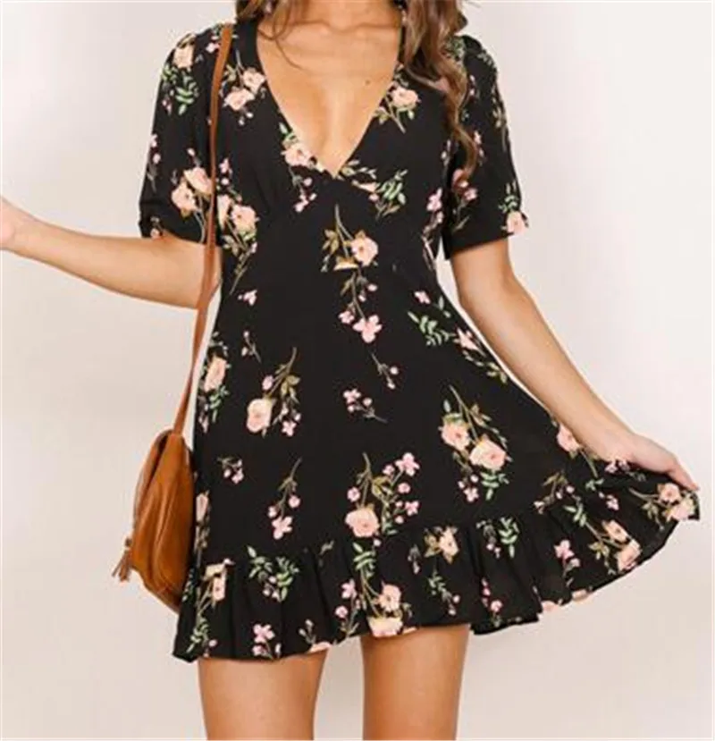 2019 костюм платье с принтом шифон Низкий свинец желанный маятник Платье женское