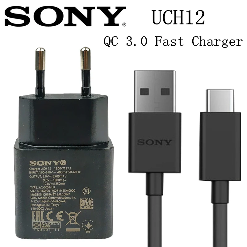 Кабель для передачи данных USB Type-C QC 3 0 оригинальный адаптер быстрой зарядки SONY Xperia