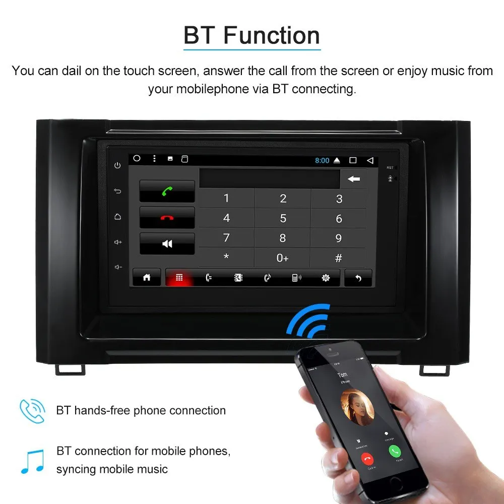 2Din HD сенсорный экран Android IOS стерео MP5 плеер радио USB для тундры портативное Cd часы