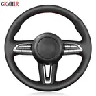Ручная прострочка мягкой натуральной кожи черного цвета чехол рулевого колеса автомобиля для Mazda CX-30 CX30 2019-2020 Mazda 3 Axela 2019-2020