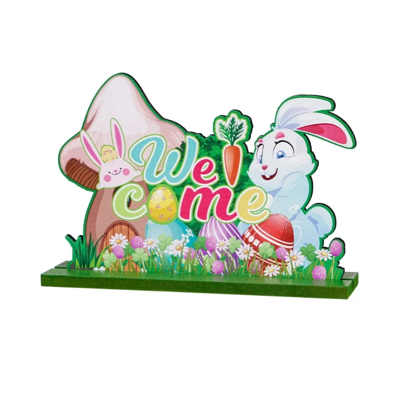 

Деревянное пасхальное украшение в виде яйца кролика, 41XB, набор украшений, деревянные настольные украшения в виде кролика для творчества, на...