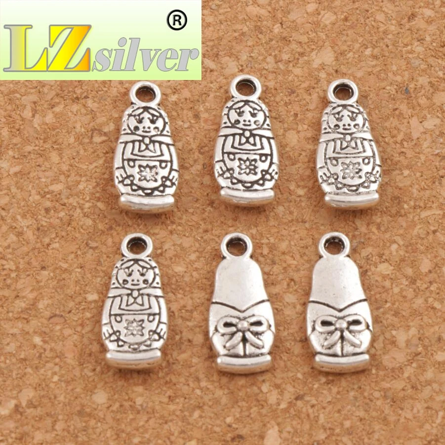 Russian Dolls Charm Beads 200pcs zinc alloy Pendants Jewelry DIY 17.4x7.6mm L1142