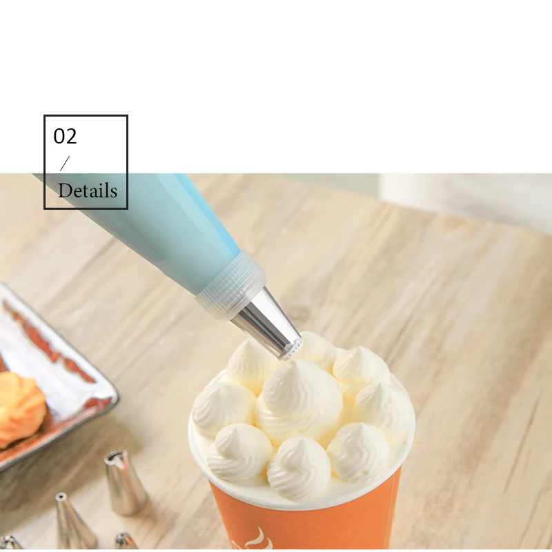 

SKTN16PC/Set DIY Kitchen Baking Cake Decorating Tool Silicone Icing Piping Cream Pastry Bag Stainless Steel Nozzle Converter