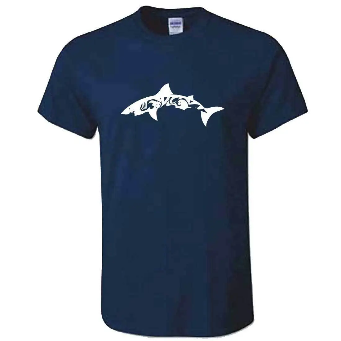 Мужская племенная футболка с акулой индивидуальная Татуировка животных Топ