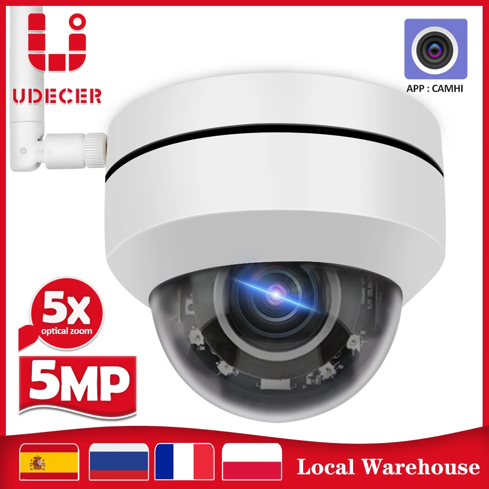 

Wifi IP Camera 5MP HD Security Dome Camera 5X Optical Zoom Outdoor Street Surveillance CCTV Metal Shell Support Onvif Camhi APP