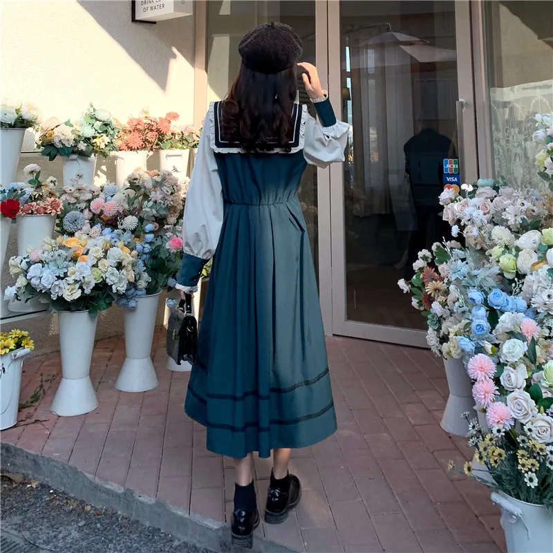 

Sweet Lolita Dress Women Spring Elegant Designer Party Midi Dress Female Casual Slim Kawaii Japanese Korean Dress Women 2021 New