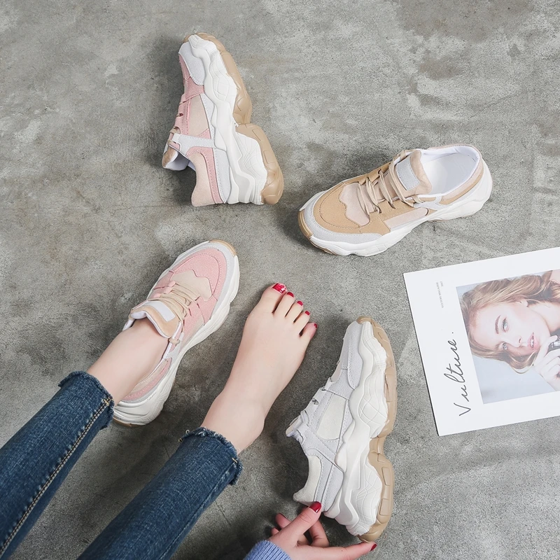 Women's Platform Sneakers Comfortable New Spring Women Chunky Casual Vulcanized Shoes Trainers Female | Обувь