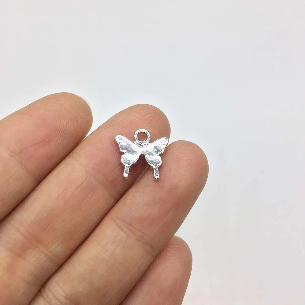 Eruifa 20 шт. 12 мм Бабочка позолоченная/серебряная пчела из цинкового сплава Подвески