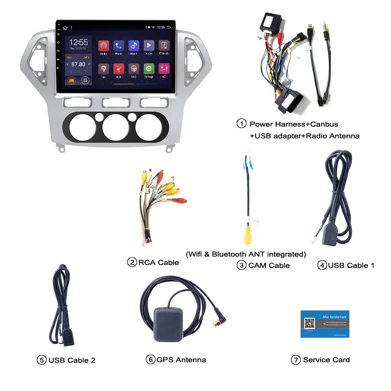 2G ram 32G rom 10 1 дюймов Android 8 автомобильный DVD gps для Ford Mondeo 2007 2013 навигационная система