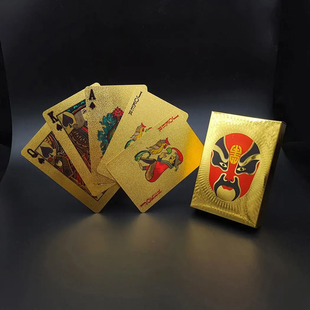 1 колода водонепроницаемая карта креативные Позолоченные игральные карты с