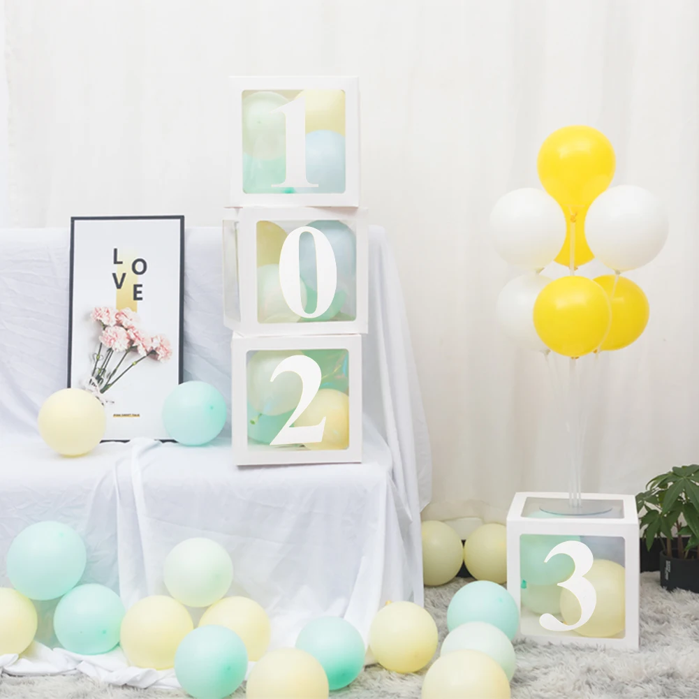 Декор для вечеринки в честь рождения ребенка прозрачная коробка с алфавитом и