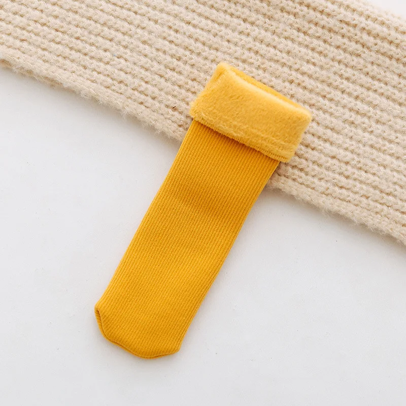 Yellow KingDeng Зима Держать Теплые Носки Детей Harajuku Пушистый Искусство Блеск Мода Неон Анти-Скольжения Хлопок Детский Носок Дизайн Моды - Цвет: Yellow