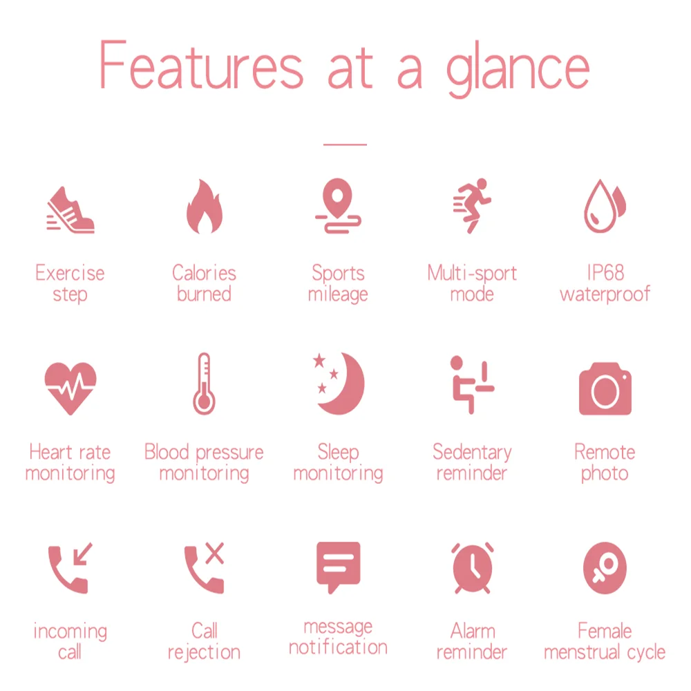 

2021 New Fashion G1 Smart Watches for Women IP68 Waterproof Fitness Bracelet Female Digital Smartwatch for Android IOS