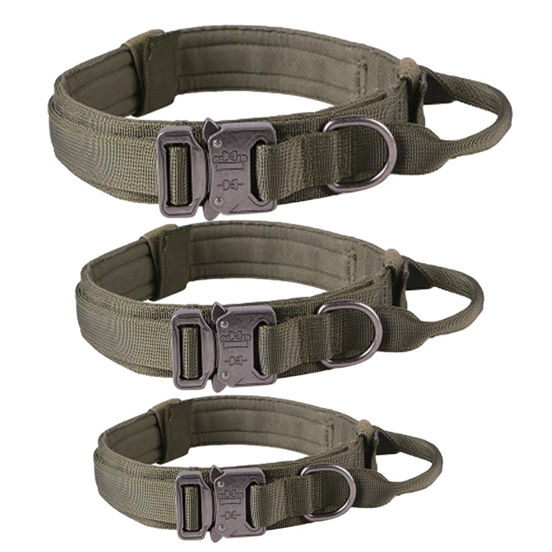 

Dog Collar Adjustable Nylon Dog Collar Heavy Duty Metal Buckle with Handle for Dog Training