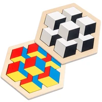 new kids wooden 3d jigsaw puzzle clever board baby montessori educational learning toys for children geometric shape puzzles toy